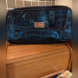 Arcadia Blue Patent Leather Clutch